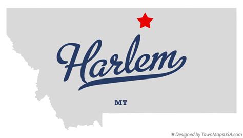 Map of Harlem, MT, Montana