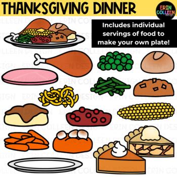 Thanksgiving Dinner Clipart - Build A Thanksgiving Dinner Plate | TpT