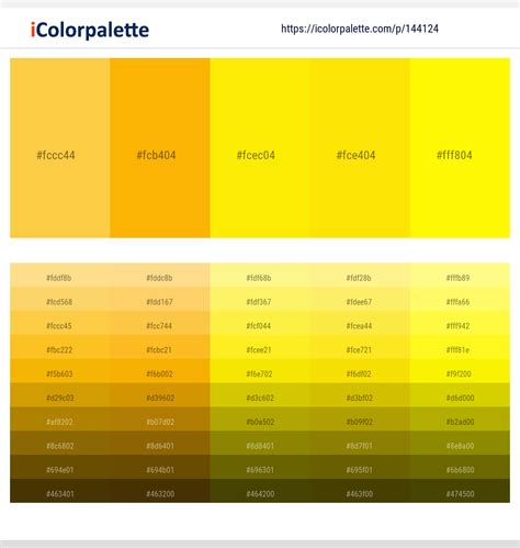 Shades Of Yellow Color Palette Chart Swatches Shades Of Yellow Color | Porn Sex Picture