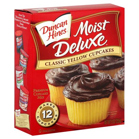 Duncan Hines Moist Deluxe Cupcake Mix, Premium, Classic Yellow, 9 oz ...