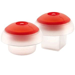 Amazon.com: Lekue Ovo Egg Cooker Kit of 1 Square Egg Mold and 1 Round Egg Mold (Set of 2), Red ...