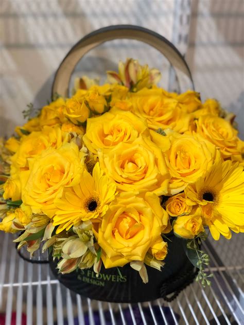 Bright Yellow Basket in Denver, CO | Lucy's Flowers & Design