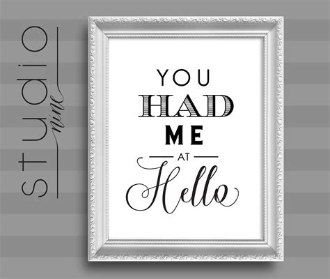 You Had Me At Hello Wedding Art Printable | You Had Me At Hello ...