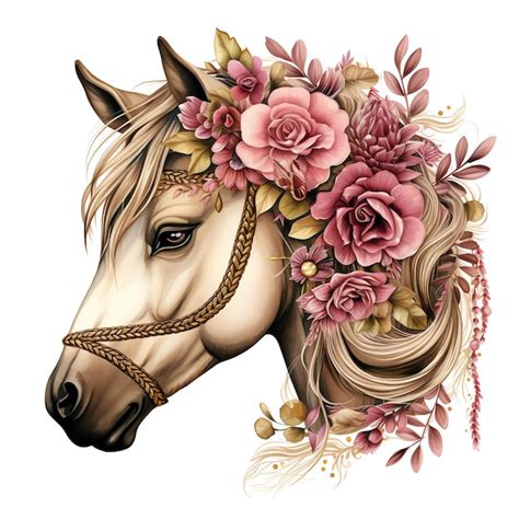 Premium AI Image | beautiful pink horse clipart illustration