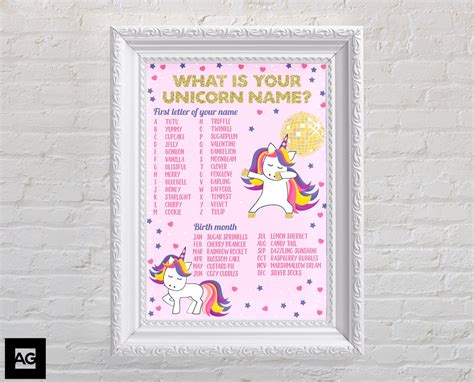 Unicorn Name Generator Unicorn Name Game Unicorn Party Game - Etsy UK