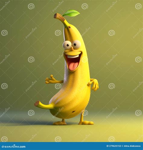 Illustration of Cheerful Cartoon Banana Character. Funny Cartoon Banana ...