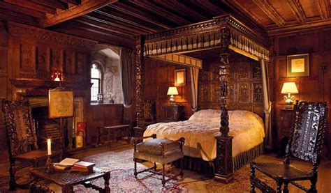 Preserved 15th century Bedroom inside the Hever Castle -- the childhood home of Anne Boleyn ...