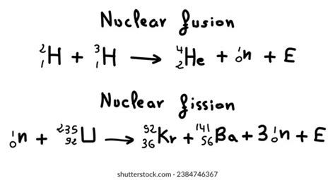 Nuclear Fission Nuclear Fusion Equations Examples Stock Vector (Royalty ...