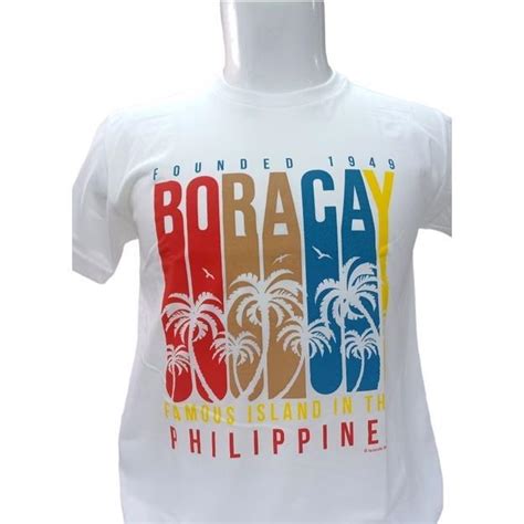 Islands Souvenirs Boracay Retro Men's Tees (White) | Lazada PH