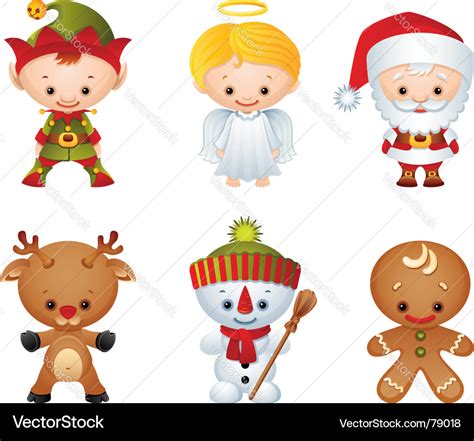 Christmas characters Royalty Free Vector Image