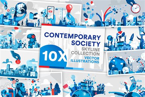 Contemporary Society Collection | Pre-Designed Illustrator Graphics ~ Creative Market