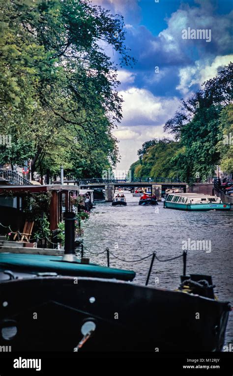 European river cruise and commercial barges Stock Photo - Alamy