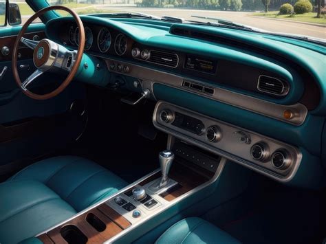 Premium AI Image | A car with a blue interior and a green interior.