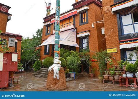 Tibet, Lhasa, China, June, 03, 2018. One of the Oldest Buddhist Monasteries Canggy in Rainy ...