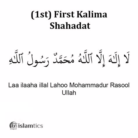 1st First Kalma -Tayyab- in English, Arabic, & Benefits | islamtics