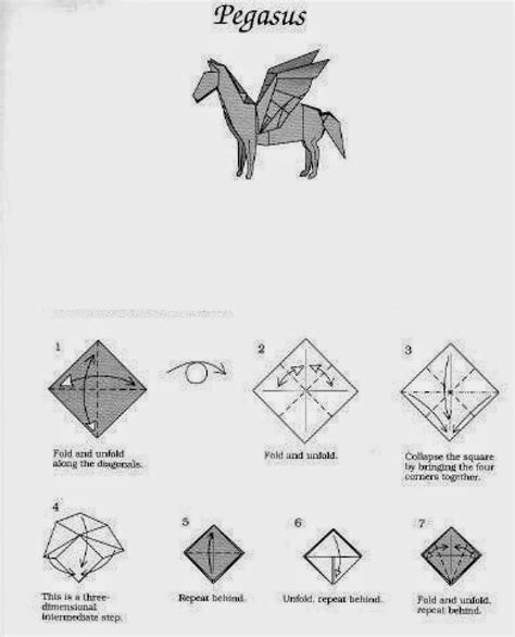 make origami pegasus ~ origami instructions art and craft ideas