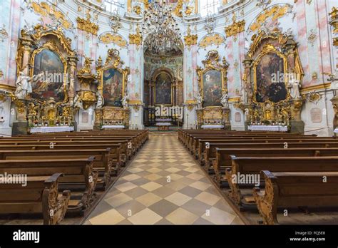 The imposing interior in the Benedictine monastery Kloster Ettal Stock Photo: 93827168 - Alamy