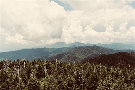 View from Clingman’s Dome, highest point of the Appalachian Trail in ...