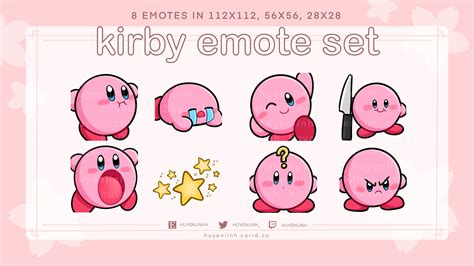 Kirby Emote Set for Twitch/discord - Etsy