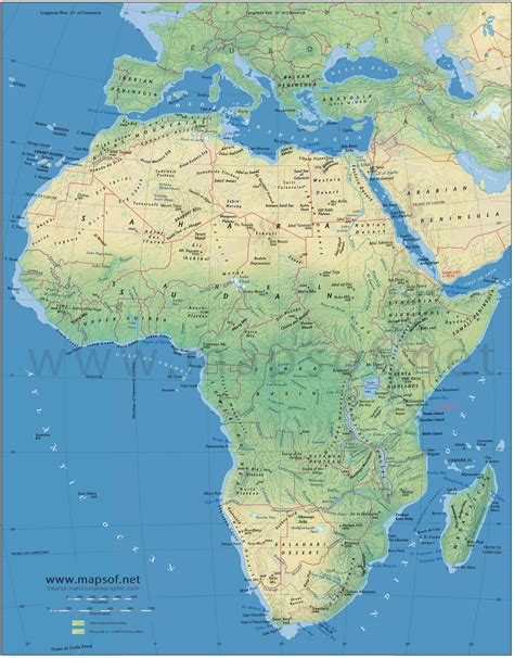 Africa Physical Map 1 • Mapsof.net