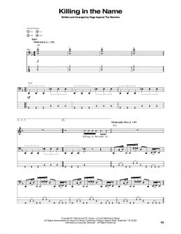 Killing In The Name (Bass Guitar Tab) - Print Sheet Music Now