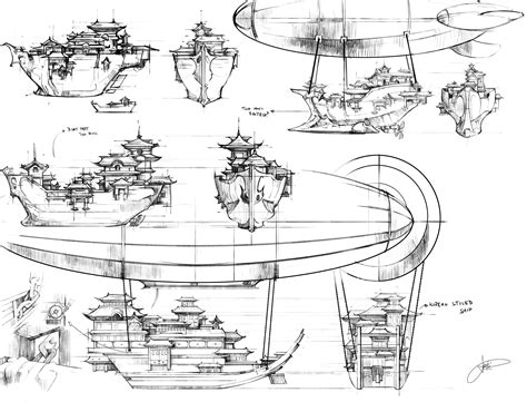 Asian flying ship/city concept : r/conceptart