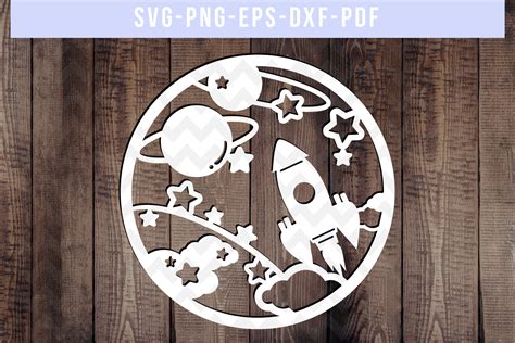 Space Rocket Papercut, Paper Cut Template, Nursery SVG, PDF (190058 ...