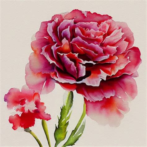 Premium Photo | Carnation beautiful flower watercolor colorful illustration