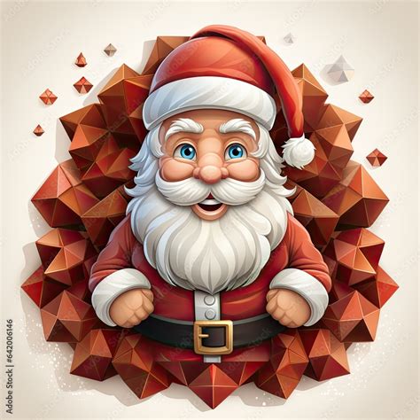 Santa Claus portrait isolated from origami. Illustration of Santa Claus origami portrait. New ...