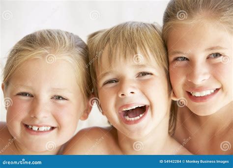 Portrait of Smiling Children Stock Photo - Image of outdoors, caucasian: 54942284