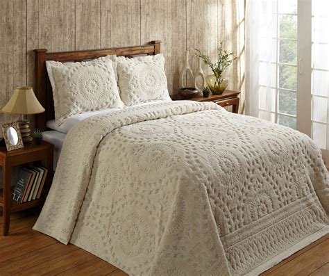 Better Trends Ivory Rio Floral Design 100% Cotton Bedspread, Full/Double - Walmart.com