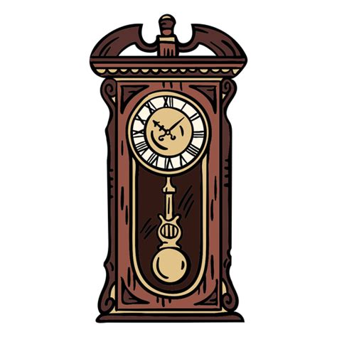 Hand drawn classic pendulum clock - Transparent PNG & SVG vector file