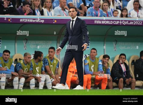 Uruguay head coach Diego Alonso during the FIFA World Cup Qatar 2022 match, Group H, between ...