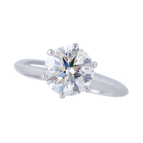 Tiffany & Co. Platinum And 2.02ct Round Brilliant Cut Diamond Solitaire Engagement Ring ...