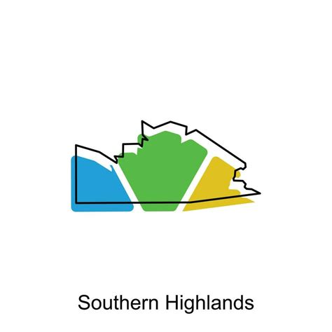 Map of Southern Highlands modern outline, High detailed vector ...