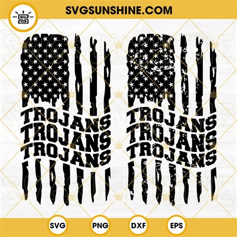 USC Trojans American Flag SVG, Trojans Football SVG PNG DXF EPS Cut Files