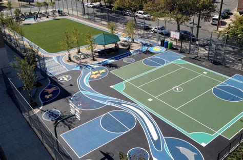 The green playgrounds include green roofs on storage sheds, rain ...