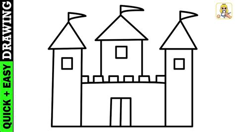 Easy Castle Drawing | Let's Learn How to Draw a Castle - YouTube