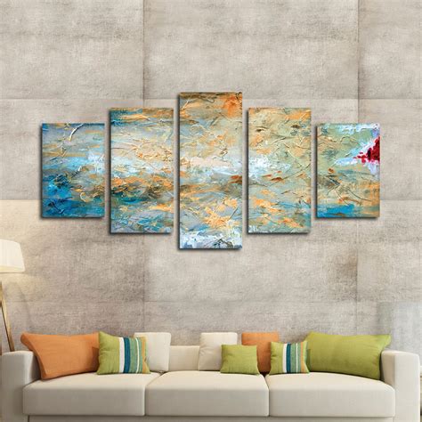 Abstract Strokes Multi Panel Canvas Wall Art | ElephantStock