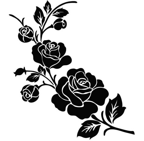 Clipart flower black and white Free vector Files download - Free Vector