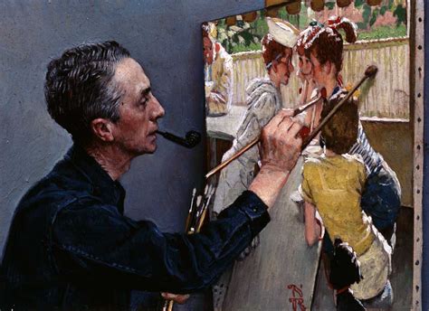 "Portrait of Norman Rockwell Painting 'The Soda Jerk,'" 1953. Private ...