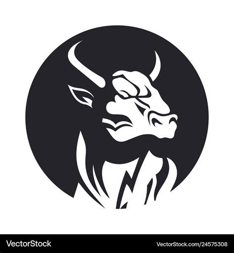 Bull head logo Royalty Free Vector Image - VectorStock