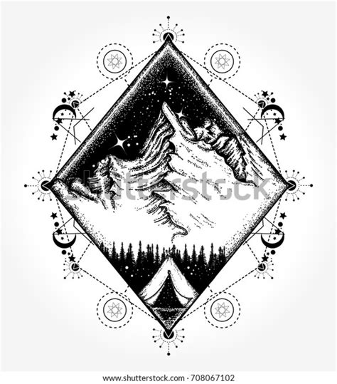 Camping Tattoo Tshirt Design Symbol Tourism Stock Vector (Royalty Free) 708067102 | Shutterstock