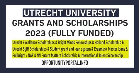 Utrecht University Grants and Scholarships 2023 (Fully Funded) - Opportunity Portal