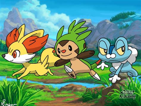 Pokemon Art Academy- The Kalos Starters by SusanLucarioFan16 on DeviantArt