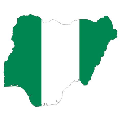 Nigeria Flag Map With Stroke | Free SVG