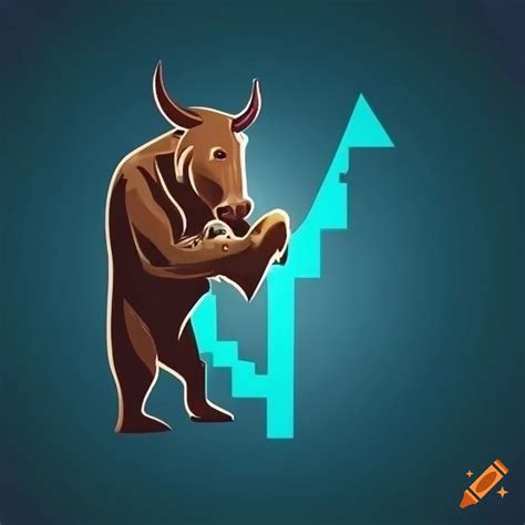 Bull and bear logo for forex trading on Craiyon