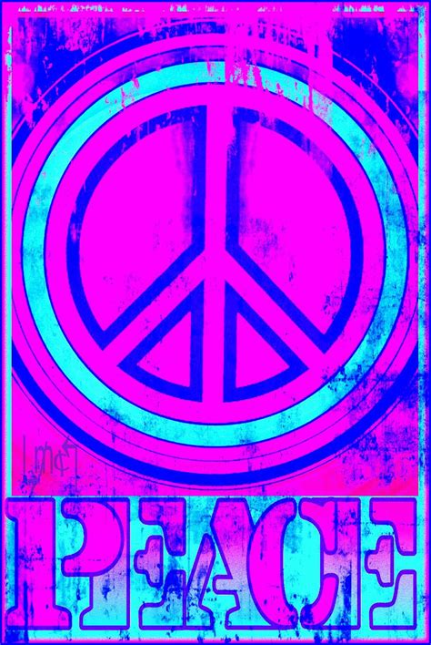 "Peace" Peace Sign Digital Grunge Art #cPinks #neon #cAqua #mygoete **By__[↳₥¢↰]#Emsie** #Instagram