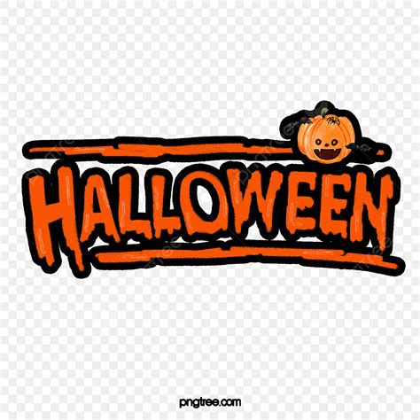 Halloween Word Art PNG Transparent, Thriller Hand Drawn Cartoon Happy Halloween Art Word, Hand ...