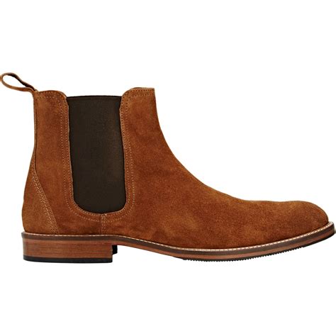 Barneys new york Men's Suede Chelsea Boots in Brown for Men | Lyst